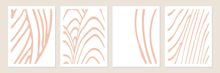 Set of vector organic abstract minimalist shapes in neutral colors.