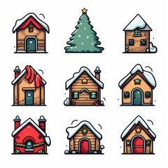 Christmas icon set stock illustration
