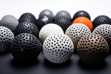 overhead image of freshly pressed rubber balls in a tray