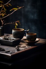 traditional tea ceremony, Japan, authentic ceramics, minimalism, Asian atmosphere