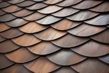 close-up of unique detail in wood-shingle pattern