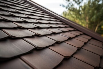 close-up of the detailed shingles on a veranda roof