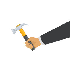 Hammer in hand. Repairing and maintenance concepts.