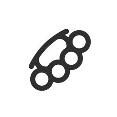 Brass knuckles monochrome icon. Silhouette simple symbol of knuckles.