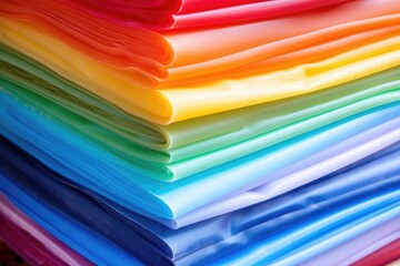 a stack of colorful silicone rubber sheets