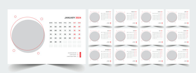 Desk Calendar Template 2024
