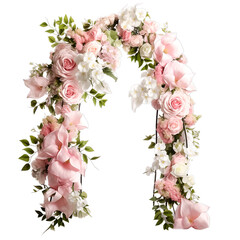 Wedding arch flowers of branches and leaves floral decorations - obrazy, fototapety, plakaty