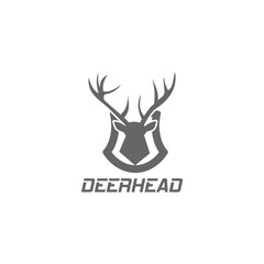 Deer head shield word icon isolated on transparent background