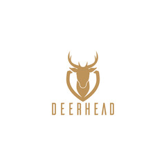 Deer head shield word icon isolated on transparent background