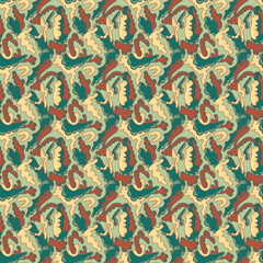 Abstract vector colorful seamless pattern with wave shapes 