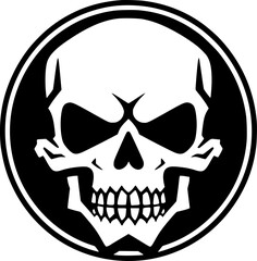 Obraz premium Skull - Black and White Isolated Icon - Vector illustration