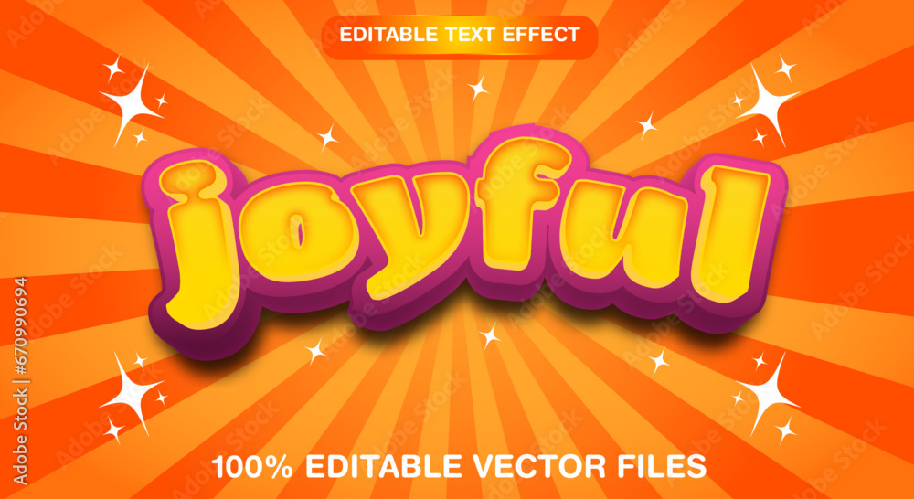 Poster editable text effect joyful cartoon text effect