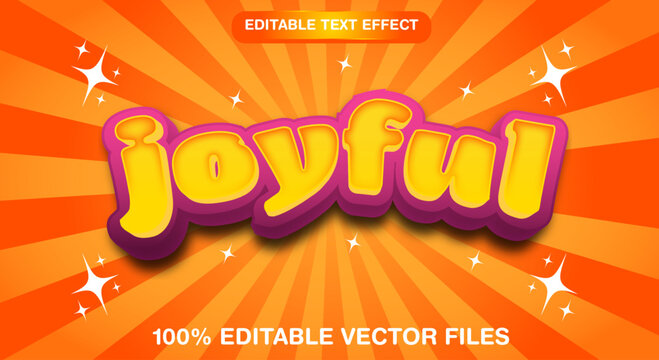 Editable text effect joyful cartoon text effect
