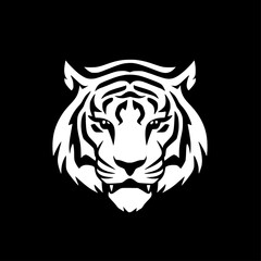 Tiger | Black and White Vector illustration