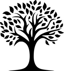 Tree | Black and White Vector illustration