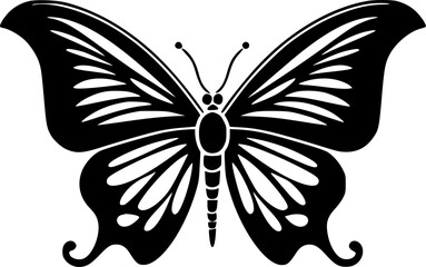 Butterfly | Black and White Vector illustration