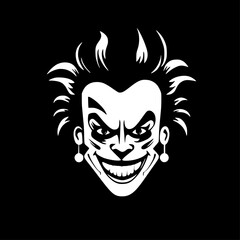 Clown - Black and White Isolated Icon - Vector illustration