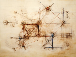 Fototapeta na wymiar abstraction world Leonardo