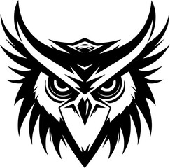 Obraz premium Owl | Black and White Vector illustration
