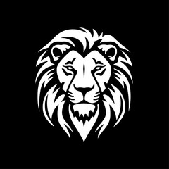 Obraz premium Lion | Black and White Vector illustration