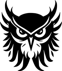 Obraz premium Owl - Black and White Isolated Icon - Vector illustration