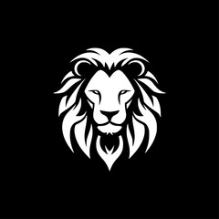 Fototapeta premium Lion - Black and White Isolated Icon - Vector illustration