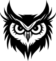 Fototapeta premium Owl | Black and White Vector illustration