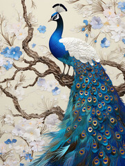 peacock on the wall texture 