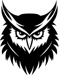 Owl | Black and White Vector illustration
