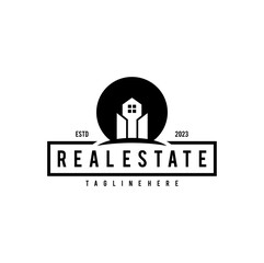 Real Estate Apartment Building Logo Vintage Design.  Concept Template for Property Real Estate Company.