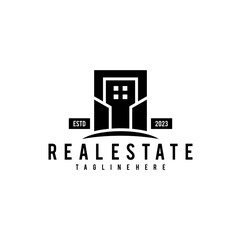 Real Estate Apartment Building Logo Vintage Design.  Concept Template for Property Real Estate Company.
