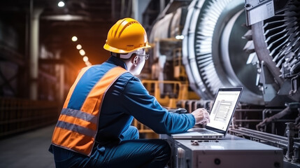 Engineer working at power plant