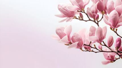 Fototapeta premium Flowers composition. Frame made of pink flowers on pastel pink background. Valentine's day, mother's day, women's day concept. Flat lay, top view, copy space