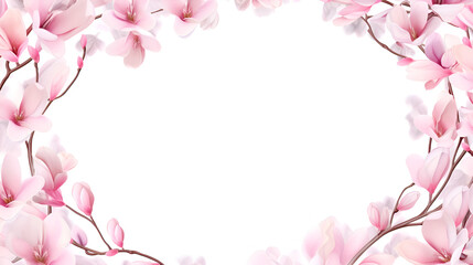 Fototapeta na wymiar Spring minimalistic floral concept, copy space, frame