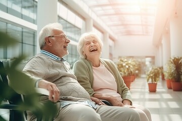 Fototapeta premium Senior Couple Enjoying and smile happy Memories and Staying Healthy, in the living room
