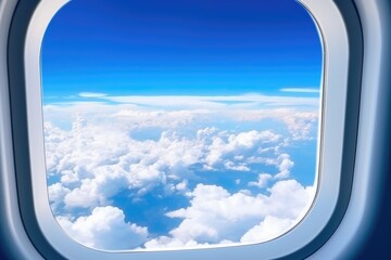 an airplane passengers view of fluffy clouds from the window