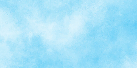 Light sky blue shades frame illustration. Grunge aquarelle painted paper textured canvas for vintage design,card, template. Wet ink effect turquoise shades grunge watercolor background,