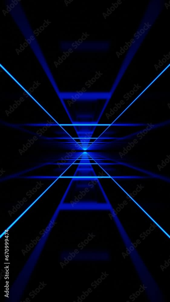 Poster abstract background with blue light lines, vertical and portrait video looping vj animation motion g