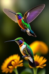 Fototapeta premium hummingbird and flower