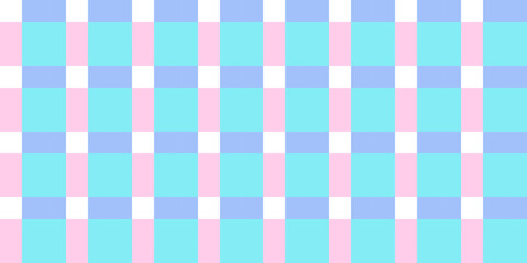 Vichy seamless pattern in pastel colors for pink doll. Gingham design Birthday, Easter holiday textile decorative. Vector check plaid patterns for fabric - picnic blanket, tablecloth, dress, napkin.