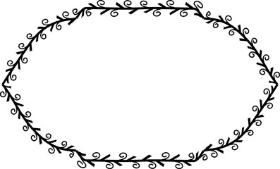 Spiral leaves Branch Rectangle Frame laurel wreath silhouette black horizontal vintage frames flower floral leaf border Botanical Branches ornate leaf Elements design border retro badge decoration iso