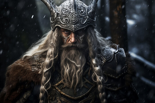 Norse mythological god Vidar. Norse mythology.