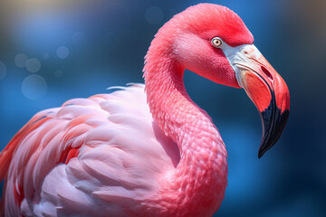 close up of a flamingo