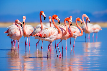 Obraz premium pink flamingo in the water