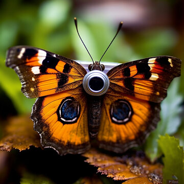 Butterfly in nature, beautiful colors with photography