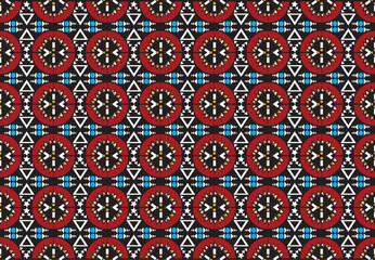 Geometric Ethnic pattern design for background,carpet,wallpaper,clothing,wrapping,Batik,fabric,Vector illustration.embroidery style.
