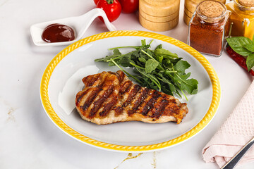 Delicous grilled pork meat steak