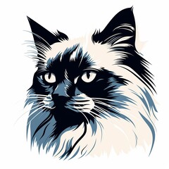 illustration of vector illustration of a cartoon cat with a witch, Generative ai