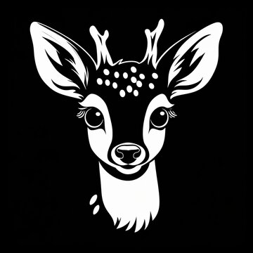 illustration of vector illustration of a cute doe in the style, Generative ai