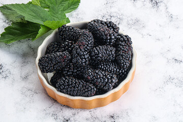 Ripe sweet juicy blackberry heap